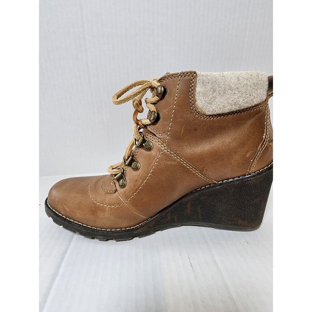 Sperry‎ Topsider Women's Size 8M Brown Leather Lace-Up Wedge Boots - Picture 5 of 9
